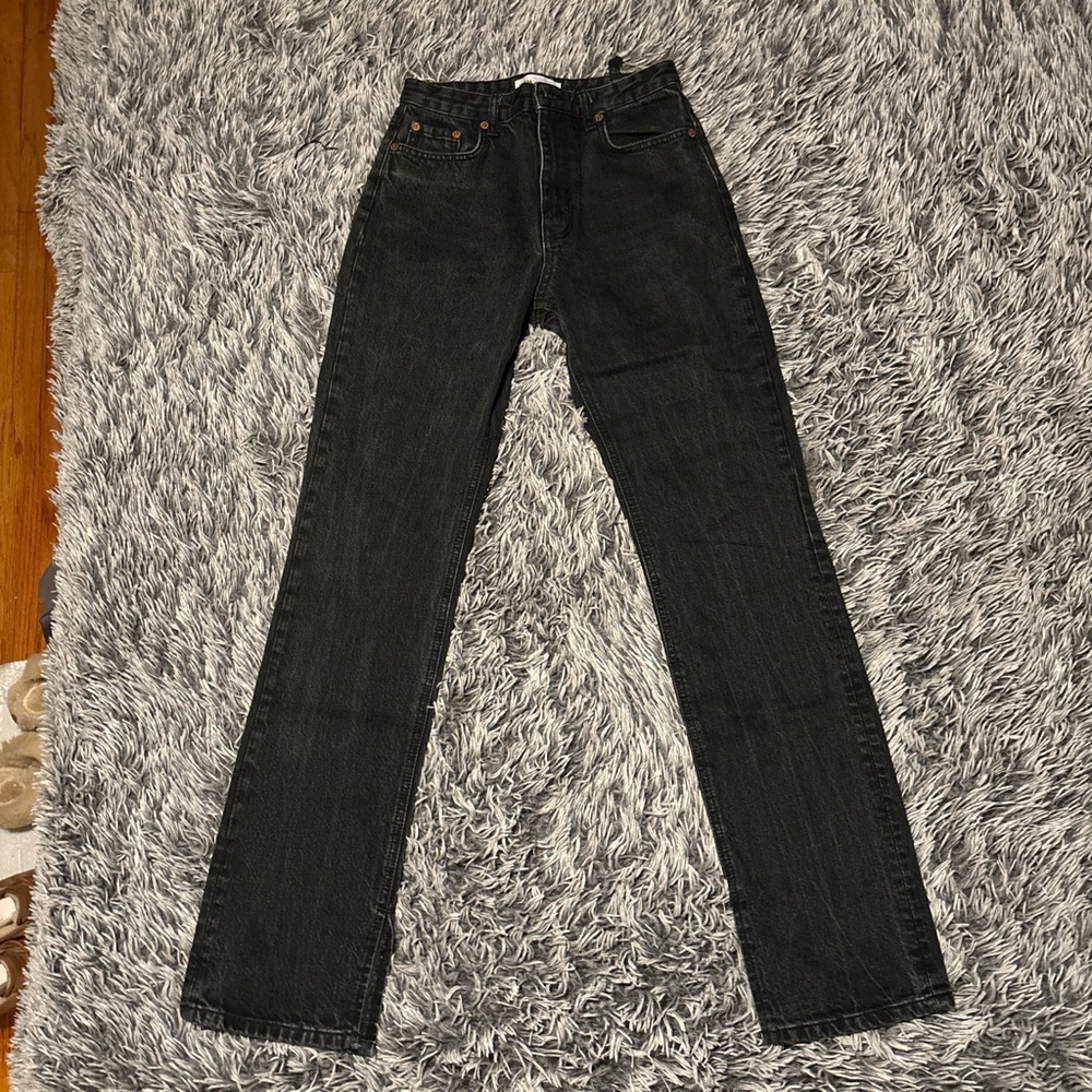 Zara split black jeans